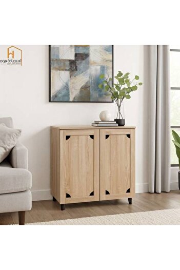 Al Saada Home Limited Quantity Multi-Use Shoe Cabinet-90*80 Beige