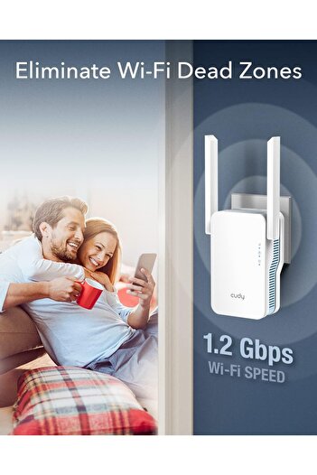 cudy New AC1200 Mesh WiFi Extender, Up to 1200Mbps Dual Band WiFi Range Extender, WiFi Booster, 2.4G