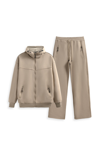 ONE Oversize Fleece-Lined Composite Fabric Tracksuit – Ultra Warm Winter Hoodie & Pants Set