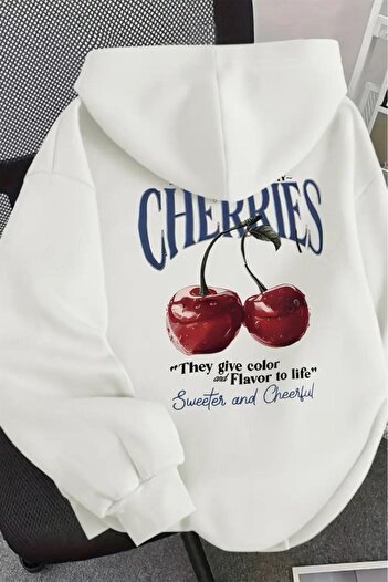 Oksit Flavor Cherris Back Printed Cotton Unisex Sweatshirt