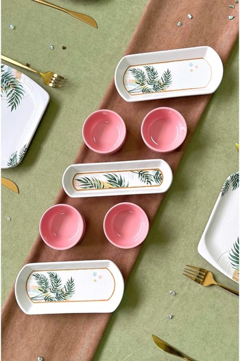 Erbaşlar Florya Luxury Reliefed 13 Piece Square Breakfast Set for 6 People, Breakfast Set