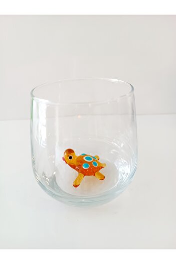 ADAMODART Amber Turtle Glass Figurine Water Cup - Single