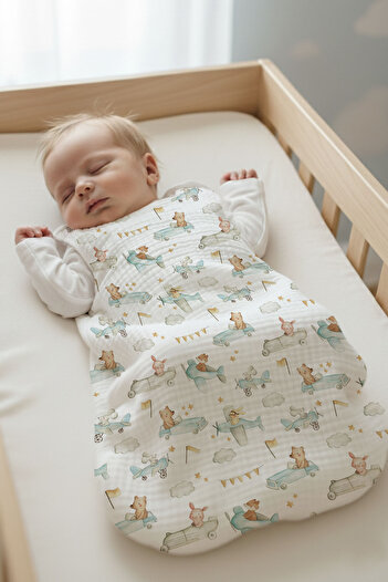 Tuğba Kuğu 4 Layer Muslin Baby Sleeping Bag (0-18 Months) - Limited 21 Series