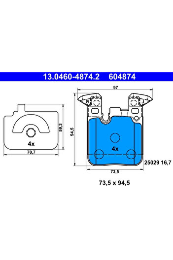 Ate Set of brake pads for BMW 4 coupe (F32 F82) 2013-2020