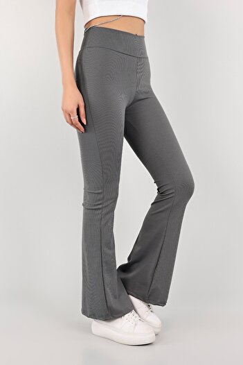soBasic Flared Leg High Waist Ribbed Leggings