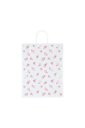 Papette Set of 100 Kraft Paper Bags with 4 Love Pattern 32 x 41(H) x 12cm