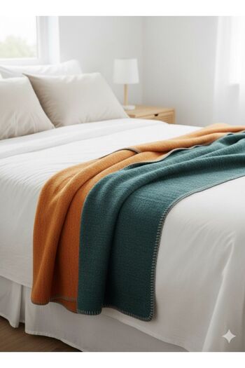 zera collection Double Sided Double Color Woolen Acrylic Fleece Blanket - Tv Blanket 180X220 - 2200 Grams