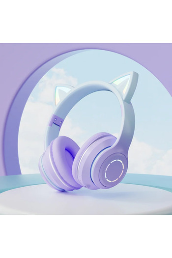 VALA Wireless Headphones for Kids with Cat Ears, Foldable, RGB LED Lights, Vala® BT 35 PREMIUM, Bluetoot