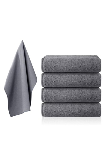 LUXER Set of 5 Magic Microfiber Cloths 60x30 cm, Super Absorbent, Gray,