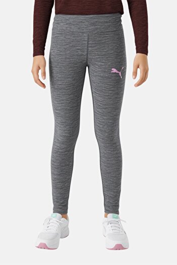 Puma Kids Girl Sportswear Fit Brand Logo Training Leggings, Grey