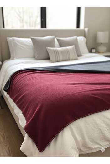 zera collection Double Sided Double Color Woolen Acrylic Fleece Blanket - Tv Blanket 180X220 - 2200 Grams