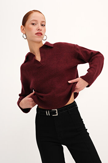 Addax Polo Neck Knitwear Sweater K3496