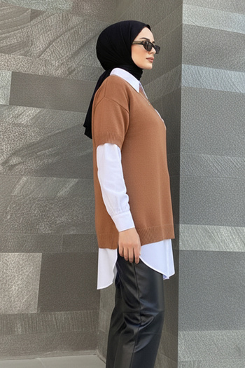 benguen Ribbed Oversize Knit Sweater H25304 Mink