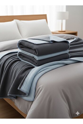 zera collection Double Sided Double Color Woolen Acrylic Fleece Blanket - Tv Blanket 180X220 - 2200 Grams
