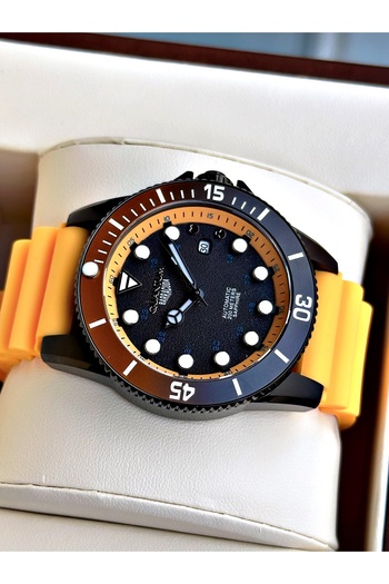 Quantum Barracuda 20 Atm Automatic Waterproof Silicone Cord Steel Case Men's Wristwatch