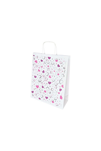Papette Set of 100 Kraft Paper Bags with Pattern 5 Love 24 x 31(H) x 10cm