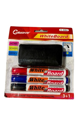 SQUARE ONE GIFTS Whiteboard Marker Set – 3+1 with Eraser