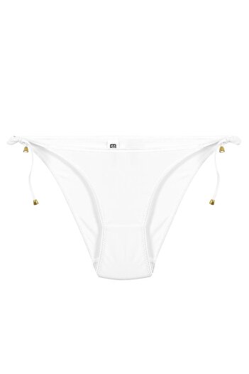 Akbeniz Women's White Drawstring Tie-Up 2-Piece Slip