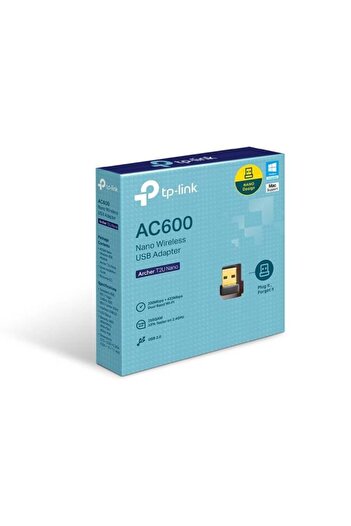 TP-LINK AC600 Wireless Dual Band USB Adapter for PC, Desktop, Laptop and Tablet | Archer T2U Black
