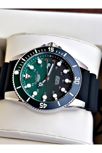 Quantum Barracuda 20 Atm Automatic Waterproof Silicone Cord Steel Case Men's Wristwatch