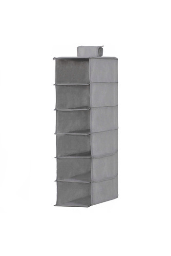SERSIMO closet organizer, 6 compartments, textile, 120cm, gray