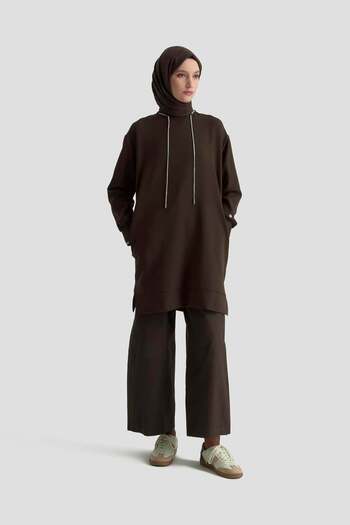 Armine TREND Ribbed Tunic with Collar Rope Detail on the Sleeves - 25Kt436