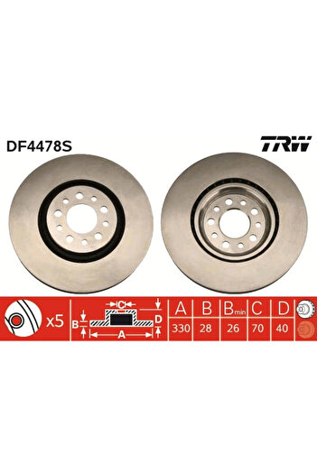TRW Brake disc ALFA ROMEO 159 (939_) 2005-2012