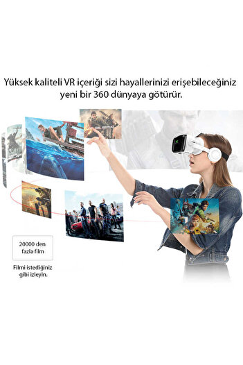 Yesnıce VR Shinecon 3D Sanal Gerçeklik Gözlüğü 4.0/6.53 inç Android ve IOS telefonlarla uyumludur