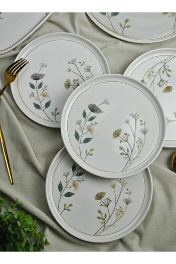 Qualitev 9 Piece Porcelain Serving and Presentation Set Pastry Cake Serving Presentation Set -Jade