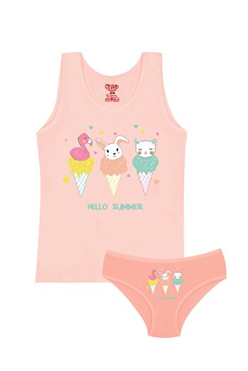 Öts Girl's Undershirt Panties Lycra Salmon Ice Cream (96% Cotton - 4% Elastane)