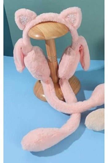 zyc Women/Girls Moving and Sound Rabbit Ear Plush Headphones