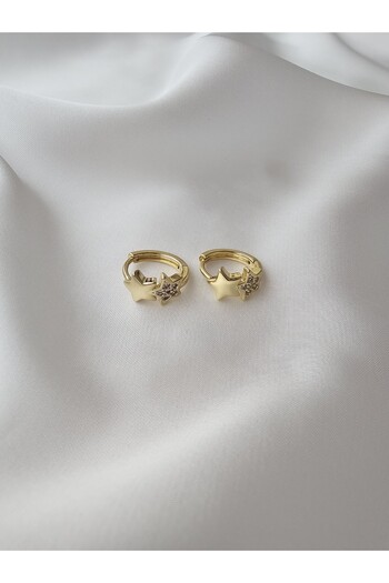 Zivazer Store Women'S/Children's Steel Tarnish-Resistant Xuping Star-Shaped Hoop Earrings