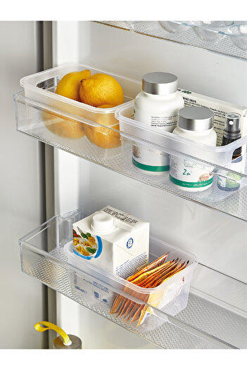 Aghilo Refrigerator Door Organizer Transparent Set of 3 – Kitchen Organizer Bins