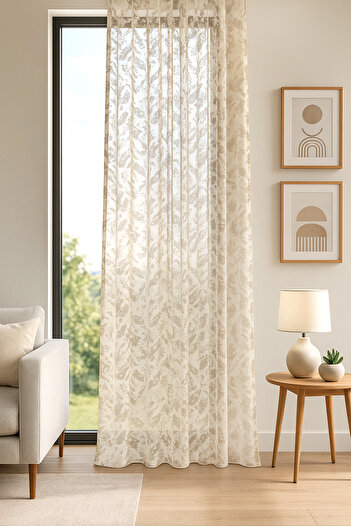 Premier Home Tulle Curtain Panel Dark Beige 150X290