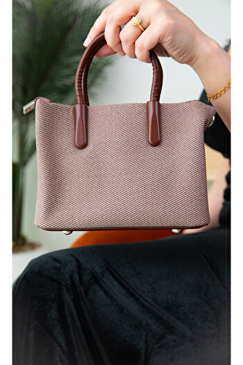 Al-Rubaie Luxury Mocha Women's Handbag - Elegant design woven with luxurious material for a sophisticated and attractive look