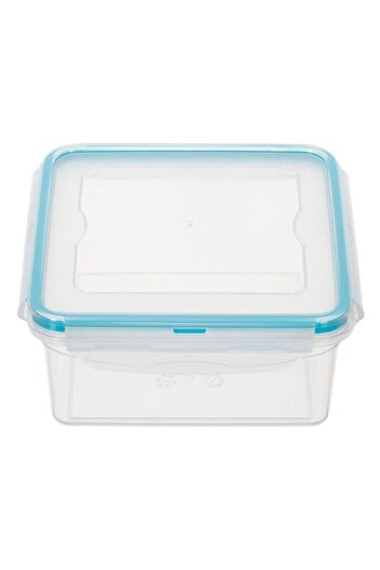SHOPIENS Plastic Airtight Square Container 1.3L, Transparent, Microwave & Dishwasher Safe - MYONNA