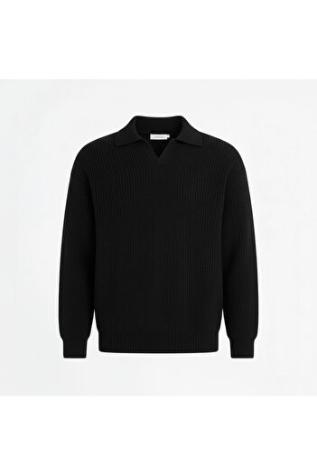 hayal giyim Polo Neck Men's Knitwear – Stylish Model with Thessaloniki Texture