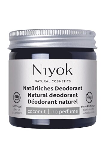 Niyok Cream Deodorant Niyok, Fragrance-Free, Vegan, Aluminum-Free, 40ml