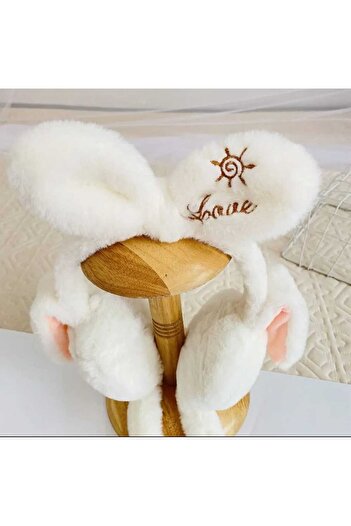 zyc Women/Girls Moving and Sound Rabbit Ear Plush Headphones