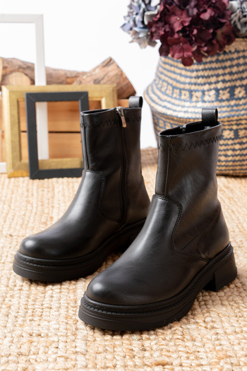 Mc vay Shoes Stretch Ankle Γυαλιστερό Δερμάτινο Αντιολισθητικό Σόλα Ορθοπεδικές Γυναικείες Κομψές Μπότες & Μποτάκια