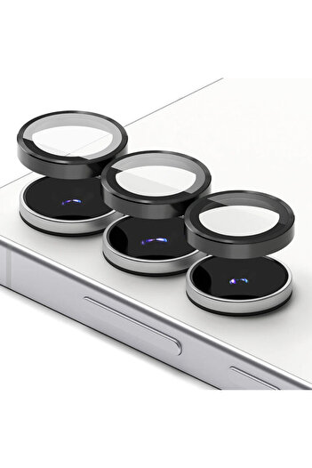 Ringke [Pachet 2x] Glass Camera Protection Samsung Galaxy S25 FE Camera Lens Frame, Black