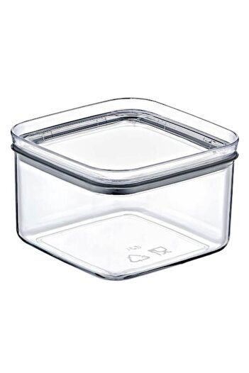 SHOPIENS Cereal Storage Container, 500 ml, Transparent Plastic, Blue Lid