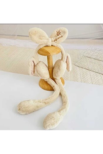zyc Women/Girls Moving and Sound Rabbit Ear Plush Headphones