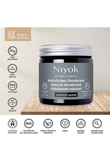 Niyok cream deodorant, Oriental Wood, , vegan, aluminum-free, 40 ml