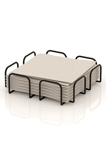 SHOPIENS Metal Napkin Holder, Black, 36x30x21 cm