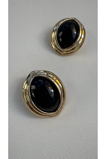 popcouturetr Vintage Inspired Coffee & Gold Earrings