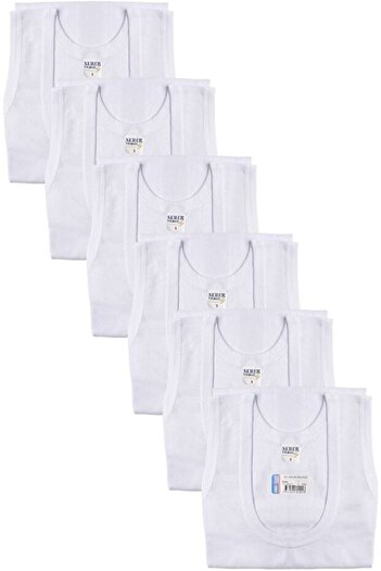 irem içgiyim Seheryıldızı 6-Piece Combed Cotton White Men's Undershirt