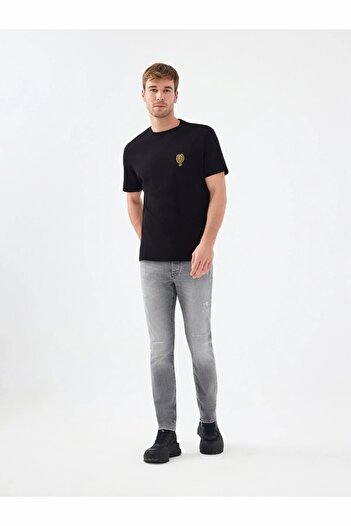 Loft Men's Black Lf 2038464 White m Tss T-Shirt Lf2038464-Black