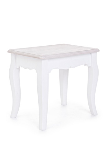 Bizzotto White Wooden Stool Charlene 41 cm x 30 cm x 38 h