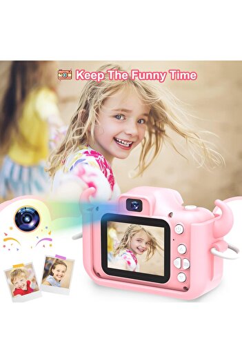 VALA Camera Photo Kids Fluffy Cow, 40 MP, Dual Front-Rear Camera, Selfie Camera, Full HD 1080P, 2 Inch Sc